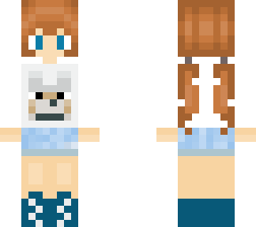 girl with minecraft wolf tee