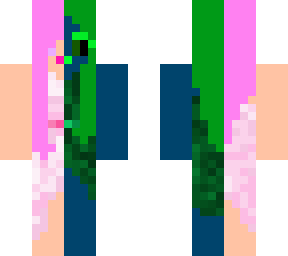 glitched girl wearing dress (but now has lips)