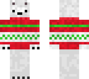 polar bear with christmas sweater