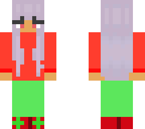 christmas girl with gray hair