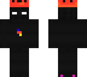enderman looking guy with orange crown fire hat