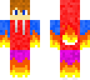 multi coloured fire hoodie boy