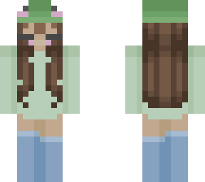 my skin green jumper and frog hat