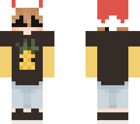 pineapple skin with christmas hat