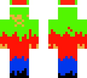 bendy covered in green, red and blue paint/ christmas bendy