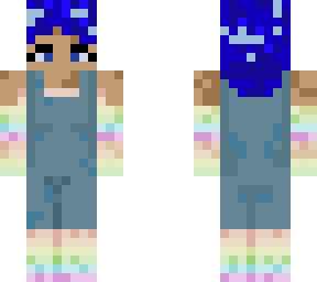blue hair girl/ none man