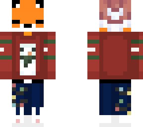 christmas fox with sweater