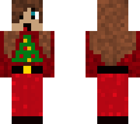 christmas girl with tree and light brown hair