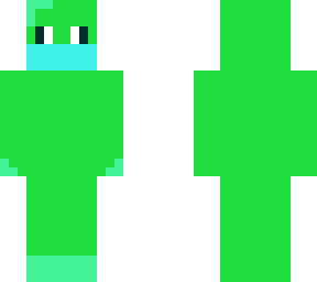 green guy with a face mask
