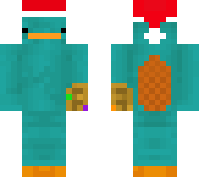 perry the platypus with a santa hat and with the stones