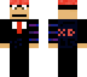 red hat and formal suit