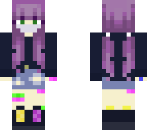 alt girl ( or enby ) with neon bandages :)