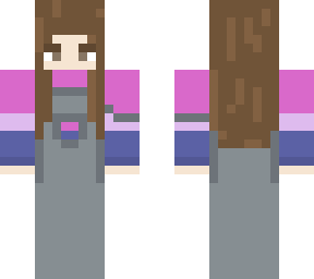 bi***ual overalls long brown hair aesthetic