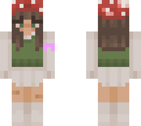 mushroom girl with cancer awareness ribbon <3