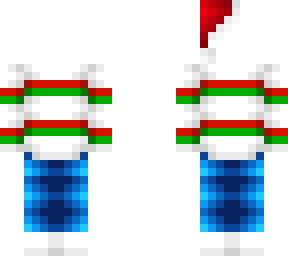 ob - white red & green w/ blue jeans