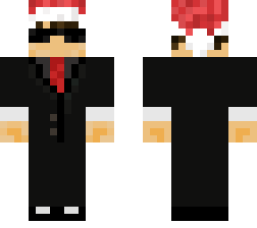 tuxedo with xmas hat