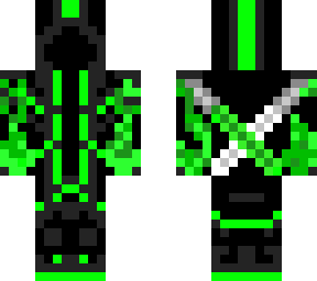black and green ninja thing with laser swords i guess