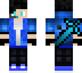 blue famer with back sword