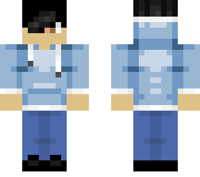 chill boy with black hair and blue hooie