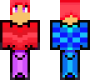 half red - blue - purple boy