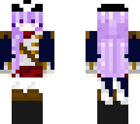 purple hair, pink eyes, l'manberg outfit