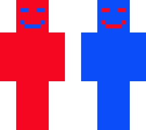 red and blue two face