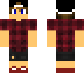 plaid tshirt w/ shorts and cap