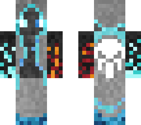 blue halo wizard with ice and fire