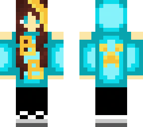 cyan hoodie anime girl