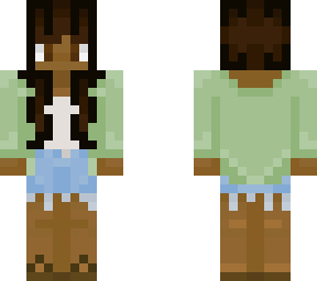 jean shorts, white tank, and green shirt