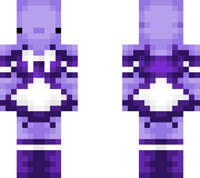 purple axolotl in purple maid dress
