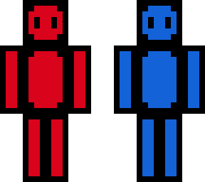 red blue skin