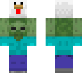 zombie holding a chicken