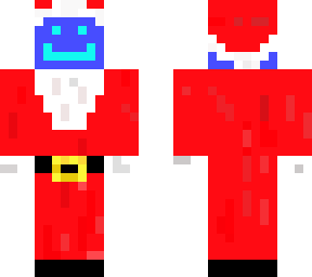 blue guy in santa
