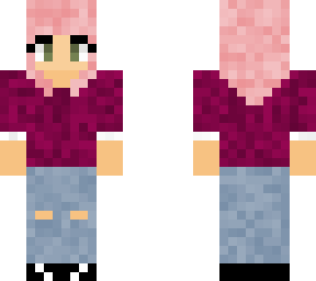 cute pink hair girl