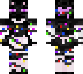 ender cat wrapped in christmas lights