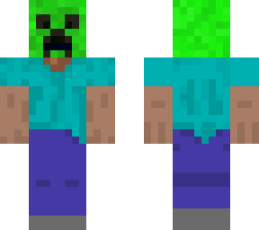 steve wearing creeper mask