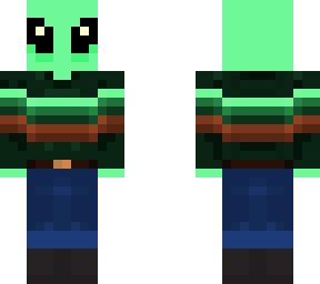 alien with a cozy sweater