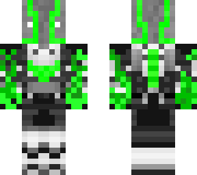 black gray white and green futuristic suit