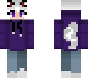 snow leopard girl with purple hoodie :)