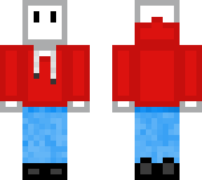 white and gray skin with red hoodie and jeans