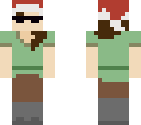 brunette alex with christmas hat