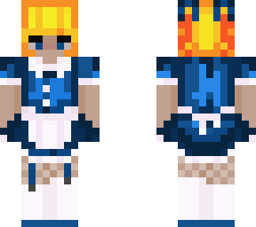 kookie in a blue maid dress