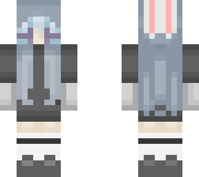 girl with bunny mask but with blue hair