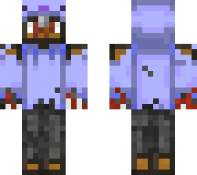 mimic in a blue axolotl hoodie