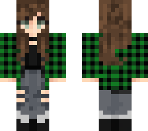 plaid green girl