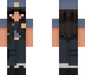 police girl dark brown hair