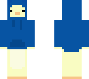 blue hoddie on a duck