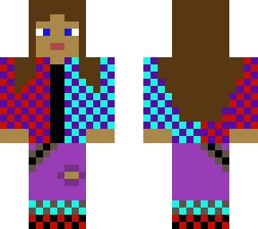checker red and teal