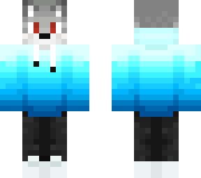 wolf with cyan jacket